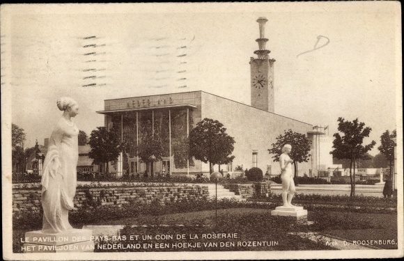 KP Bruksela Belgia, Wystawa Światowa 1935, Pavilion des Pays Bas, Roseraie