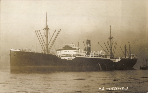 foto Ak vrachtschip MS Weissenfels, DDG Hansa