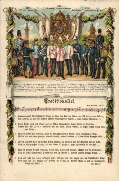 Lied Litho Traditionslied, 18. Januar 1871