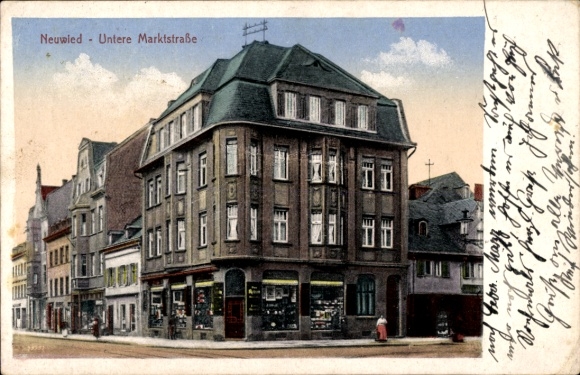 Ak Neuwied am Rhein, Fassade eines Geschäftshauses, Untere Marktstraße,  Darstellung