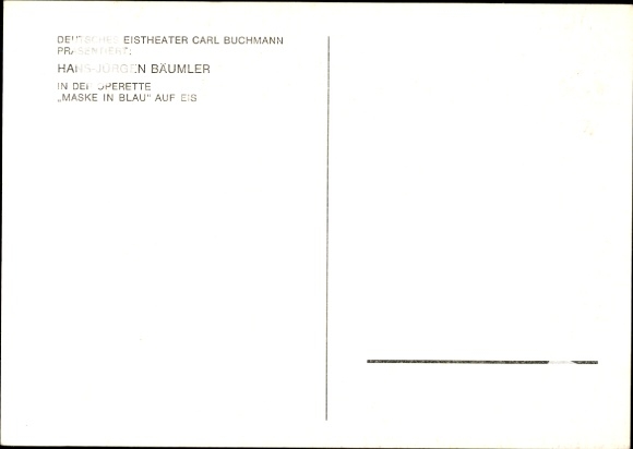Postcard actor and figure skater Hans-Jürgen Bäumler, portrait, ZDF, autograph