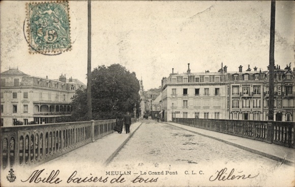 Ak Meulan en Yvelines,  Le Grand Pont, C.L.C. Helene
