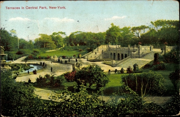 Ak New York City USA, Terrassen im Central Park