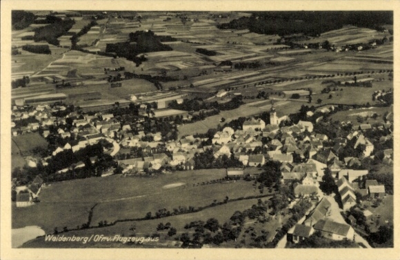 Postcard Weidenberg in Upper Franconia, aerial photograph