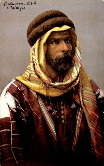 Postcard Palmyra Syria, A Bedouin Sheik of Palmira
