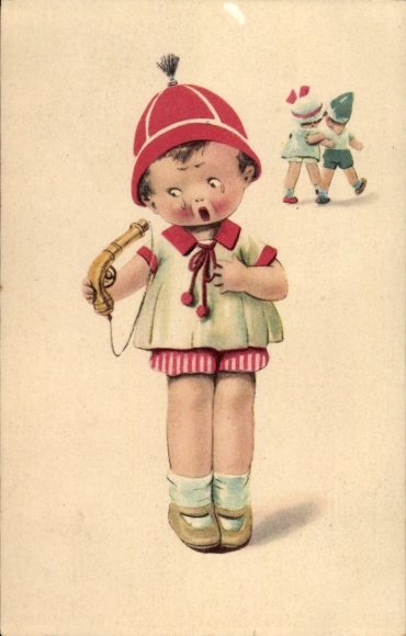 Postcard Girl in tears with gun in hand because boy leaves with another girl