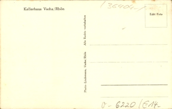 Postcard Vacha in the Rhön Thuringia, view into the cellar house