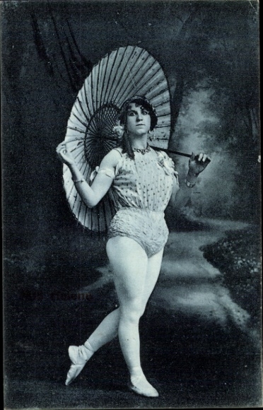 Postcard Woman with Parasol, portrait