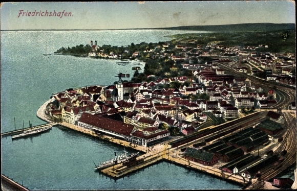 PC Friedrichshafen on Lake Constance, place from a bird&#39;s eye view