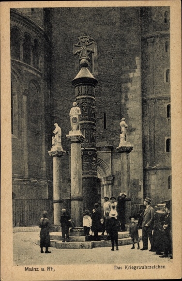 Ansichtkaart Mainz in Rijnland-Palts, het oorlogsmonument