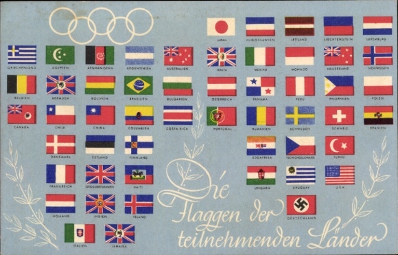 PC Olympia Berlin 1936, flags of the participating countries