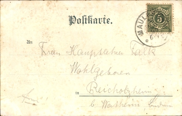 Chromo-Litho Maulbronn in the Black Forest, monastery, monastery courtyard, cloister, fountain chapel