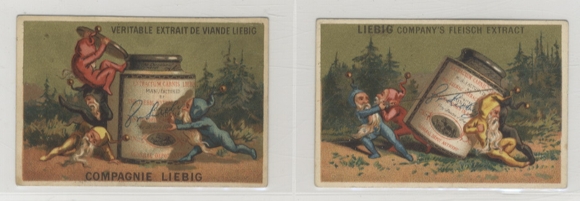 Liebig individual pictures from the series A 25 gnomes (four in the forest) 1878