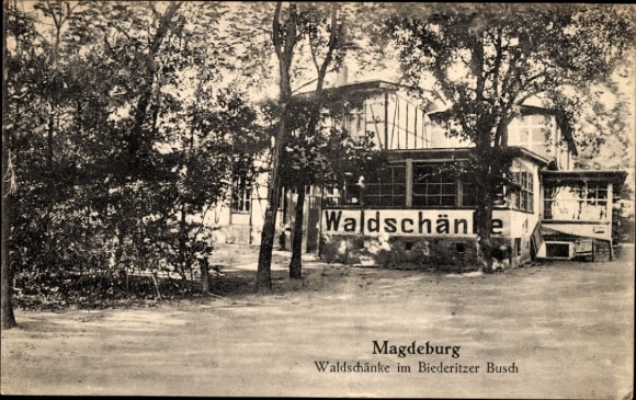 Postcard Biederitz in Saxony Anhalt, Waldschänke in the Biederitzer Busch