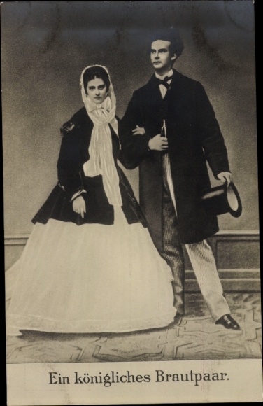 Ak Königliches Brautpaar, König Ludwig II. nebst Verlobte