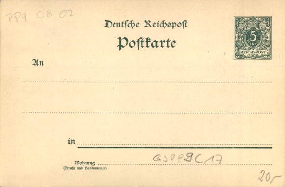 Postwaardestukken Saksisch-Thüringer Industrie- en Handelstentoonstelling Leipzig 1897, PP 9 C17