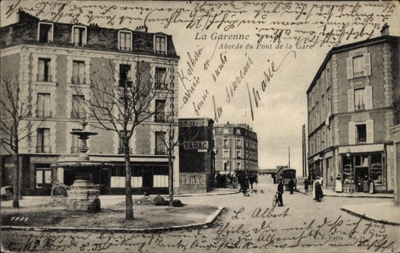 Postcard La Garenne Colombes Hauts de Seine, near the Pont de la Gare