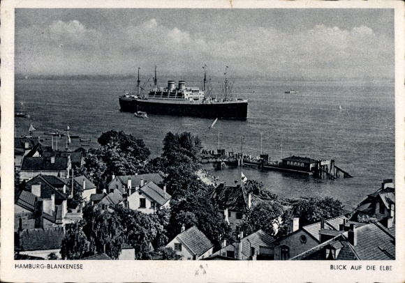 Ak Hamburg Altona Blankenese, Teilansicht, Elbe, Dampfer