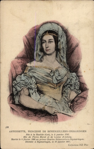 Postcard Antoinette, Princess of Hohenzollern-Sigmaringen