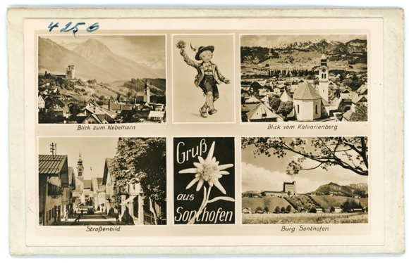 5 glass negatives Sonthofen in Oberallgäu Swabia, Ordensburg, Strasse, Edelweiss