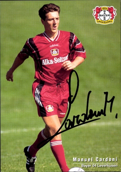 Autogrammkarte Fußballer Manuel Cardoni, Bayer 04 Leverkusen, Autogramm