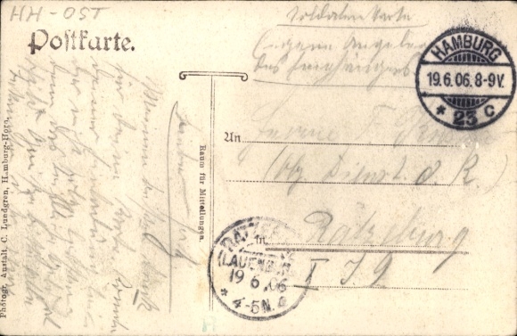 Postcard Hamburg Wandsbek Bramfeld, Restaurant Seehof, Garden
