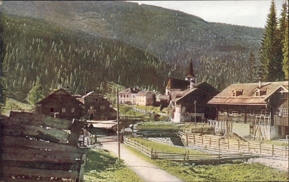 Postcard Filzmoos im Pongau in Salzburg, village motif, church