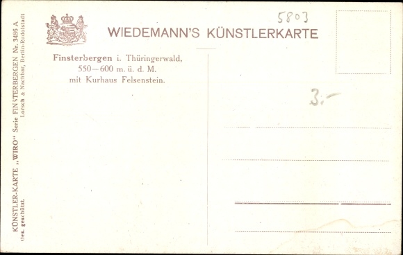 Artist PC Finsterbergen Friedrichroda in the Thuringian Forest, Kurhaus Felsenstein, panorama