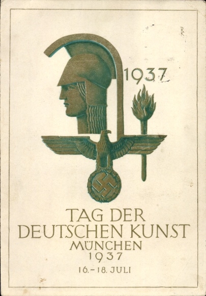 Artist Postcard Munich, Day of German Art 16-18 July 1937