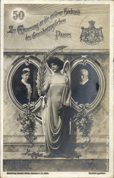 Ak Goldene Hochzeit des Großherzoglichen Paares, Luise von Preußen, Friedrich I. von Baden