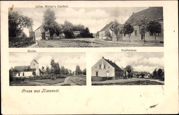PC Riewend Päwesin im Havelland, village street, church, inn