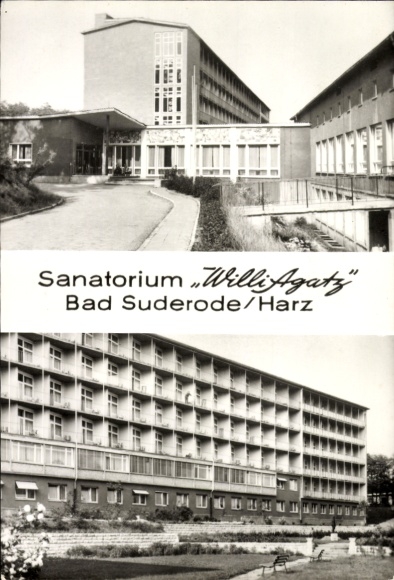Postcard Bad Suderode Quedlinburg in the Harz, Sanatorium Willi Agatz, exterior view