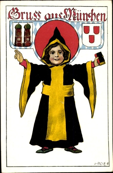 Artist Postcard Engelhard, POE, Munich, Münchner Kindl