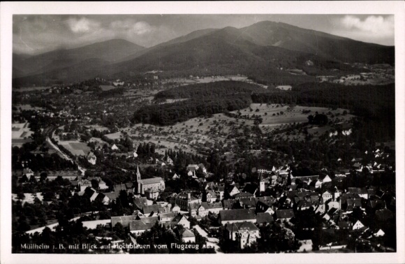 Postcard Müllheim in Baden, Panorama, Hochblauen, aerial photograph