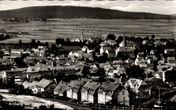 Postcard Arzberg in Upper Franconia, general view