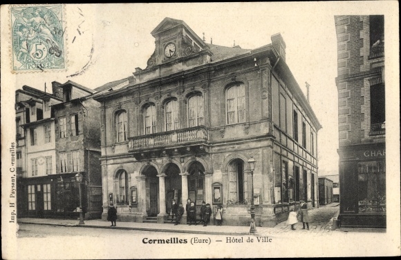 Postcard Cormeilles Eure, Town Hall