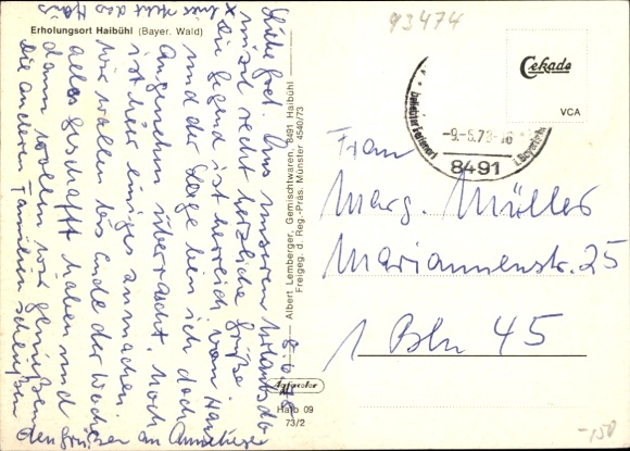 Postcard Haibühl Arrach in the Bavarian Forest Upper Palatinate, general view