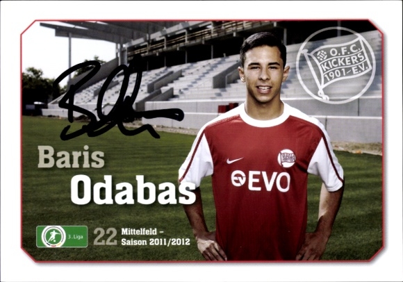 Autogrammkarte Fußballer Baris Odabas, Kickers Offenbach, Autogramm