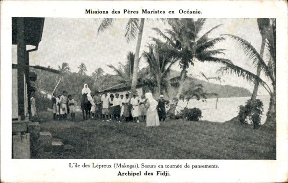 Postcard Fiji Fiji, Marist Fathers Missions, Leper Makogai
