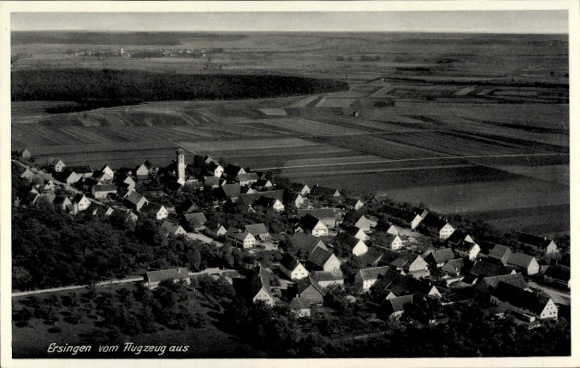 Postcard Ersingen Kämpfelbach in Baden, aerial photograph