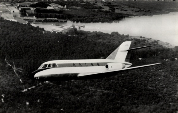 Postcard passenger aircraft GAM Dassault Mystère 20