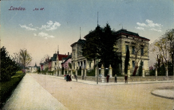 Postcard Landau in der Pfalz, partial view, An 44