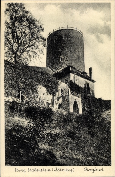 Postcard Rabenstein district of Fläming, Rabenstein Castle, donjon, tower