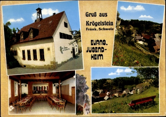Postcard Krögelstein Hollfeld in Franconian Switzerland, Evangelical Youth Home