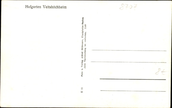 Ansichtkaart Veitshöchheim in Neder-Franken, binnentuin, beelden, vijver