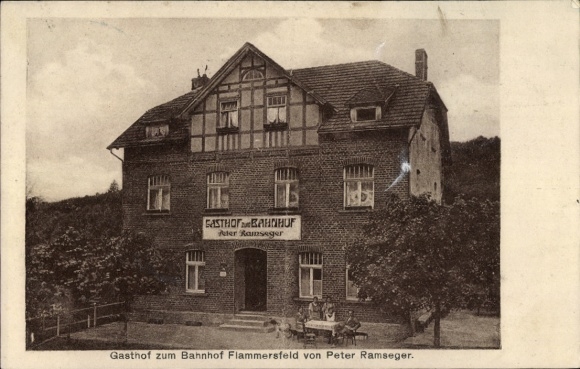 Ak Flammersfeld in het Westerwald, Gasthof zum Bahnhof