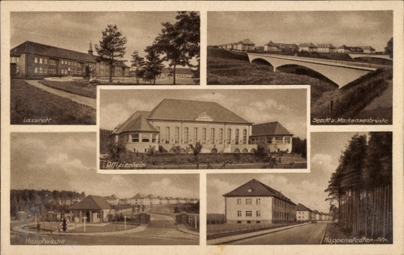 Ak Lüneburger Heide, Lazarett, Hauptwache, Offiziersheim, Mackensenbrücke, Hoppensh