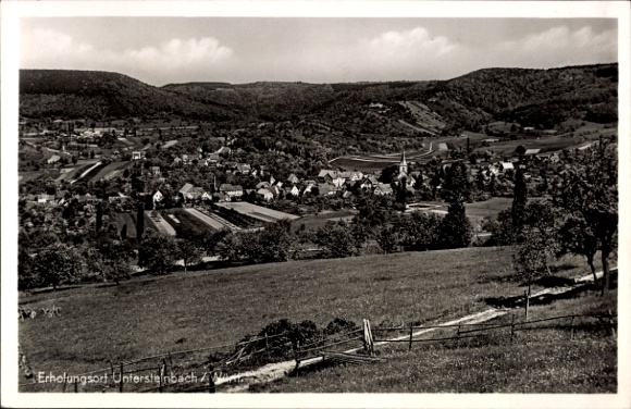 Postcard Untersteinbach Pfedelbach in Württemberg, general view
