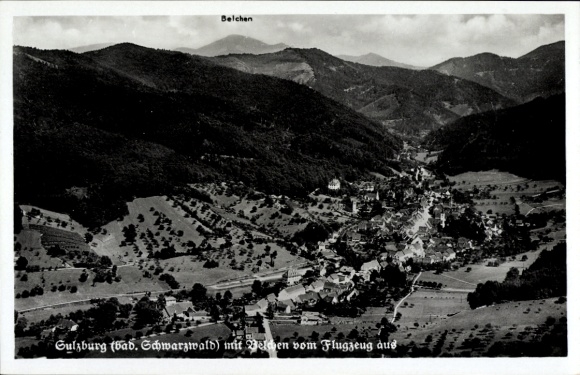 Ak Sulzburg im Breisgau Hochschwarzwald, Fliegeraufnahme
