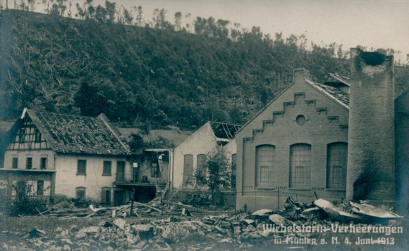 Photo Postcard Mühlen Horb am Neckar, destruction after the hurricane June 4, 1913